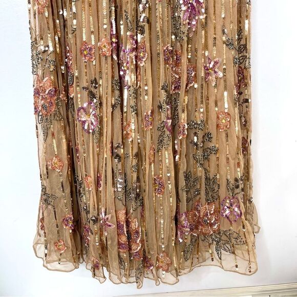 Mac Duggal 5637 Size 14 Sequin Flounce Sleeve Mother of the Bride Gown, Copper - Picture 8 of 11